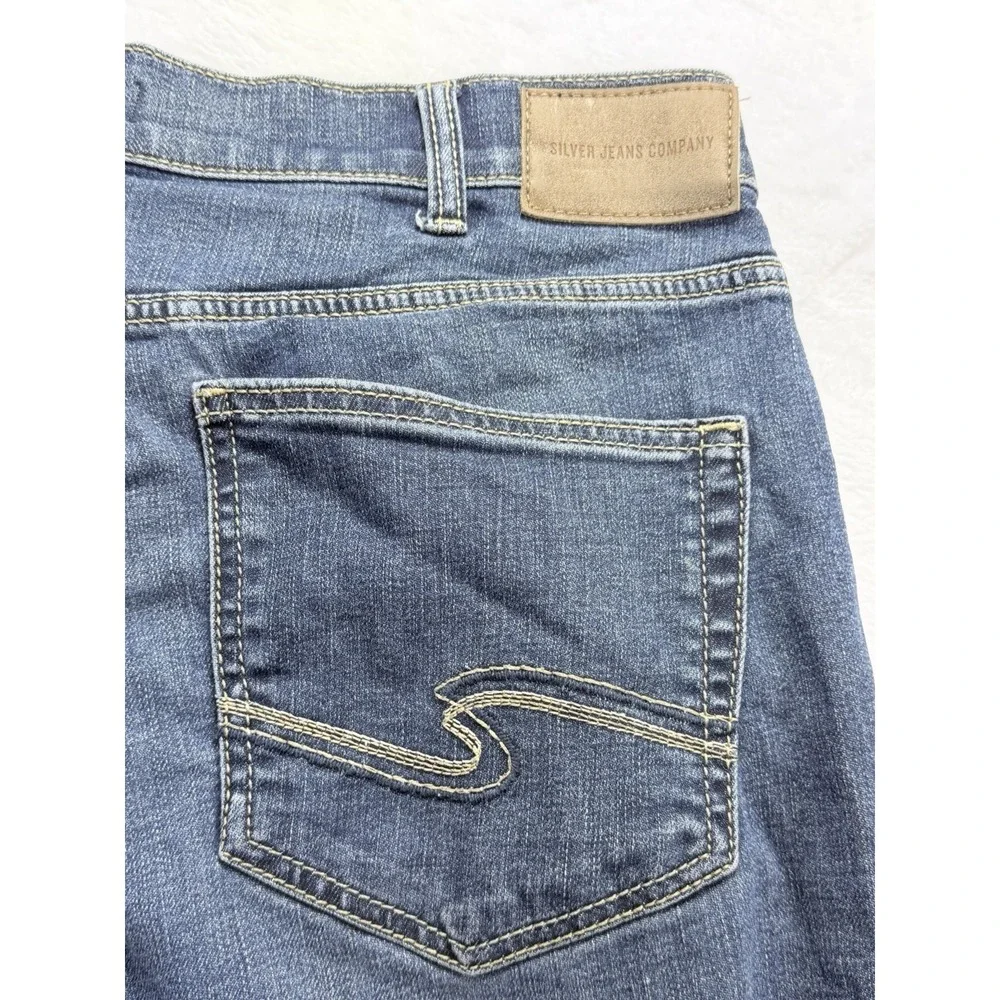 Silver Jeans Co Men's Eddie 34x34 (Fits 37x33) Straight Leg Blue Medium Wash